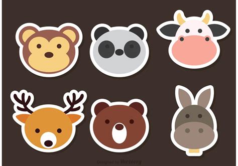 Cute Animal Face Vector Icons 90690 Vector Art at Vecteezy