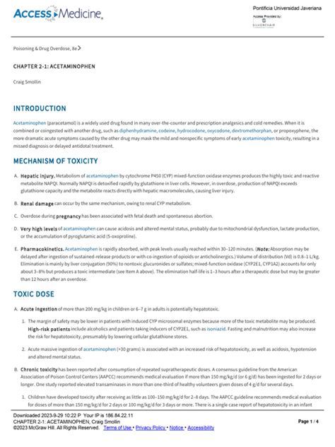 Toxicity by ACETAMINOPHEN | PDF | Medical Treatments | Pharmacology