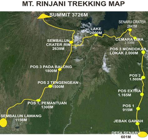 Mount Rinjani Trekking Map http://lombok-eccotour.com/photos/rinjani ...