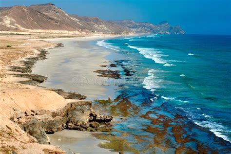 Beach Near Al Mughsayl, Oman Stock Image - Image of coastline, sand ...