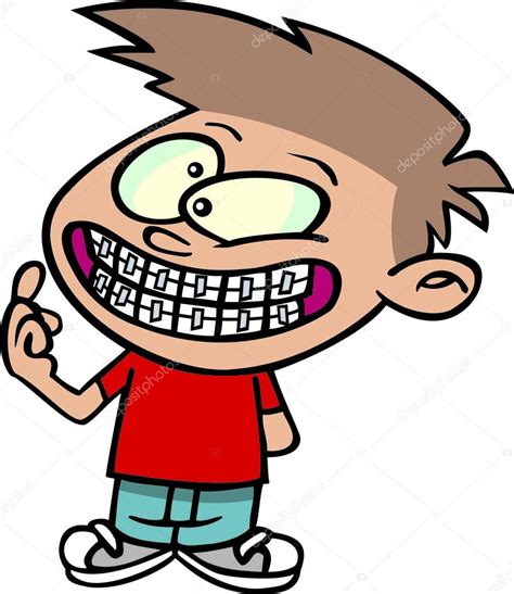 Cartoon Boy Braces — Stock Vector © ronleishman #13951387