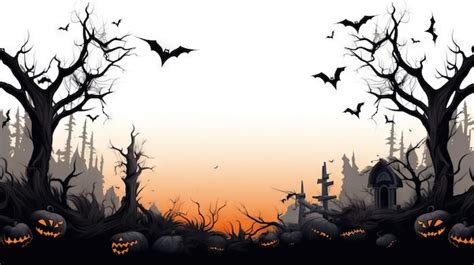 Premium AI Image | Spooky halloween border clipart Ai generated high ...