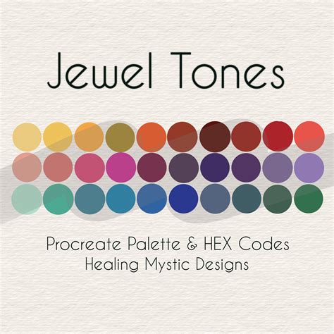 Jewel Tones Procreate Palette, 30 Colors, Color Palette, Procreate, Instant Download, Digital ...