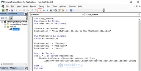 Excel VBA to Copy Multiple Sheets to New Workbook - ExcelDemy