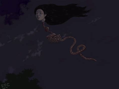 The penanggalan in malay ghost myths is a nocturnal vampiric entity ...