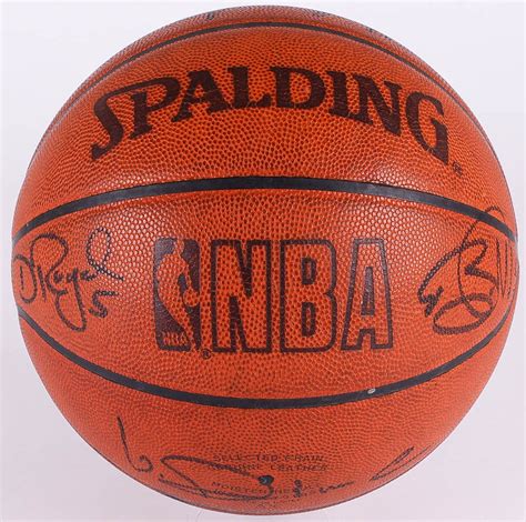 Multi-Signed NBA Game Ball Basketball with (10) Signatures Including Dell Curry, Anthony Mason ...