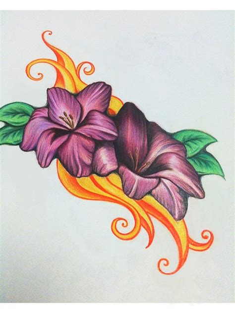 Drawings Of Flowers With Color at PaintingValley.com | Explore collection of Drawings Of Flowers ...