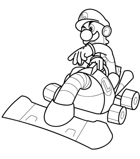 Mario Kart coloring page for kids - Mario Kart Coloring Pages for Kids