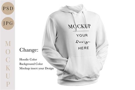 white Hoodie Mockup & Change color, PSD File