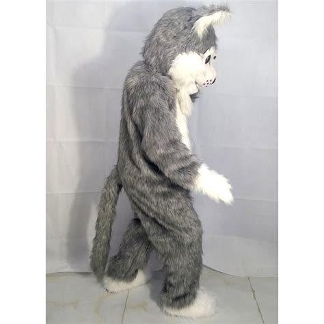 Mascot | Long Grey wolf Mascot Costume - Animal Mascot