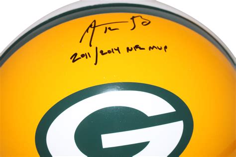 Aaron Rodgers Signed Green Bay Packers Authentic Helmet 2x NFL MVP FAN ...