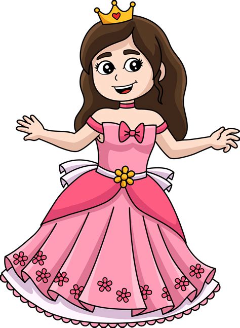 Princess In front of the Castle Cartoon Clipart 7066826 Vector Art at ...