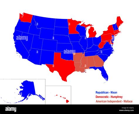 United States Presidential Election Results Map For 1968 Stock Photo ...