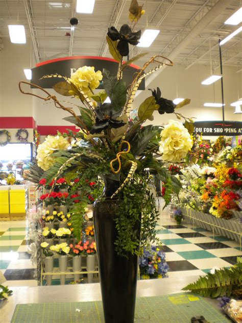 large floral in cremes and black Large Flower Arrangements, Artificial Floral Arrangements ...