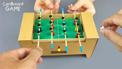 How to Make a Table Football Game from Cardboard - Mini Foosball - YouTube | Manualidades, Diy ...