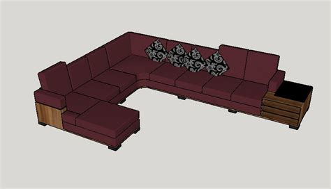 Beautiful L shape 3d sofa set design cad drawing details dwg file - Cadbull