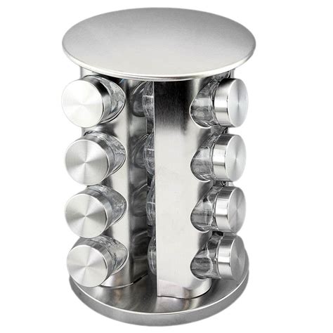 Frosted - 16 Jar Rotating Stainless Steel Spice Rack | Shop Today. Get ...