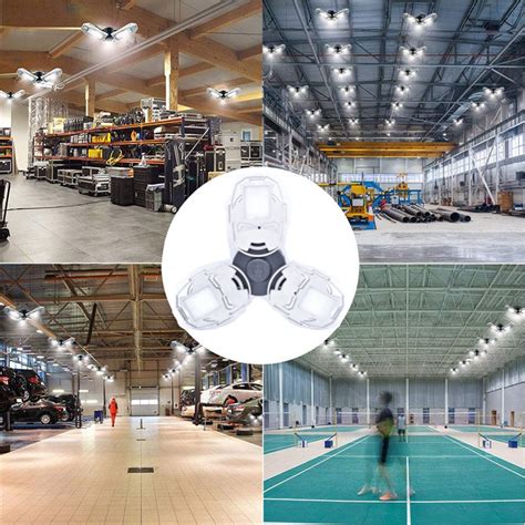 60w 126 led garage flood light led shop lamp ceiling deformable silver ...