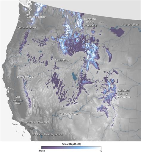 Snowpack across the U.S. West, May 12, 2014 | NOAA Climate.gov