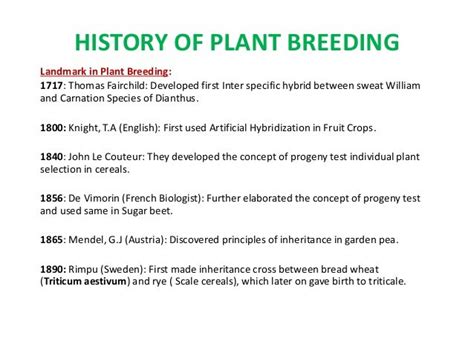 History of plant breeding