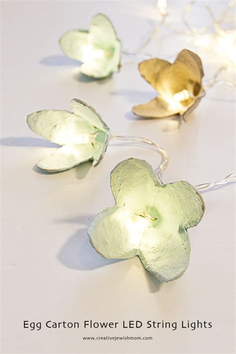 Egg Carton Flower String Lights - creative jewish mom