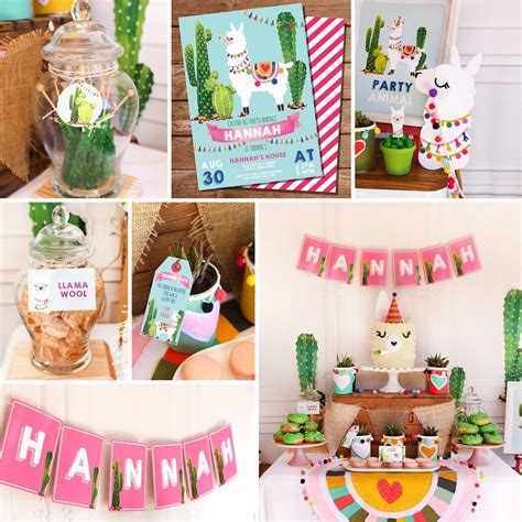 Llama Party Decorations Alpaca Cactus Theme Llama Party Decor Instant ...