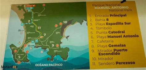 Manuel Antonio National Park map National Parks Map, Costa Rica ...