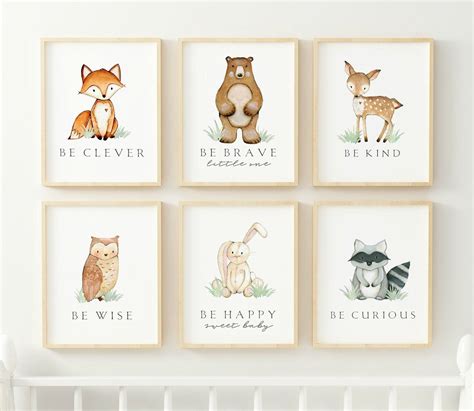 Boy Woodland Nursery Prints Woodland Nursery Decor Wall Art - Etsy ...