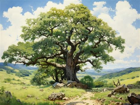 Oak Tree Art Painting Free Stock Photo - Public Domain Pictures