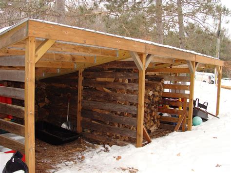 Free Standing Lean-To Wood Shed with Corrugated Plastic Roof