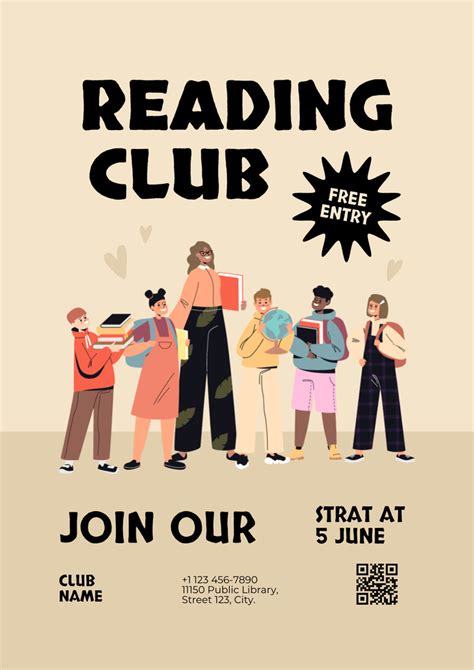 Reading Club for School Children Online Poster A2 Template - VistaCreate