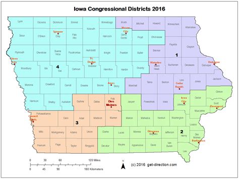 Map of Iowa Congressional Districts 2016