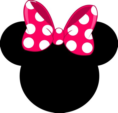 a minnie mouse head with a pink bow on it's head and polka dots