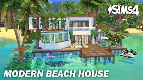 Modern Beach House | No CC | Stop Motion | Sims 4 - YouTube