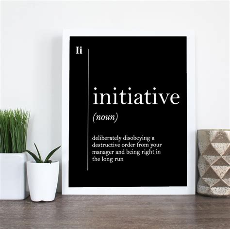 Initiative Definition Office Wall Decor Office Wall Art Boss | Etsy