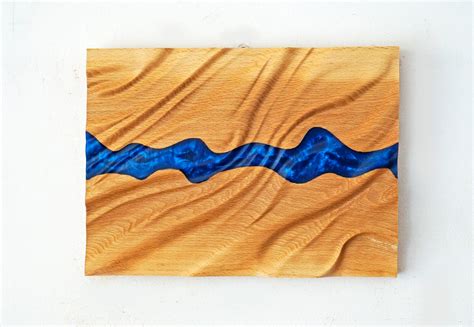 Blue River Wooden Wall Art and Home Décor, Resin Crafts, Epoxy Modern Wood Wall Accent, Free ...