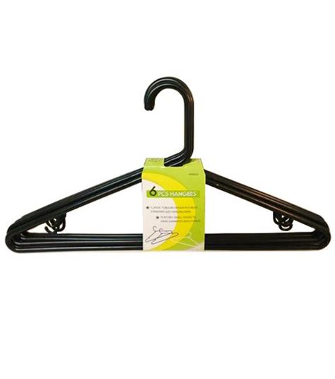 38 Bulk Plastic 6 Pack Adult Hanger Black - at - bluestarempire.com