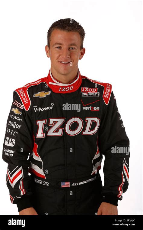 AJ Allmendinger poses for a portrait during the IndyCar series media ...