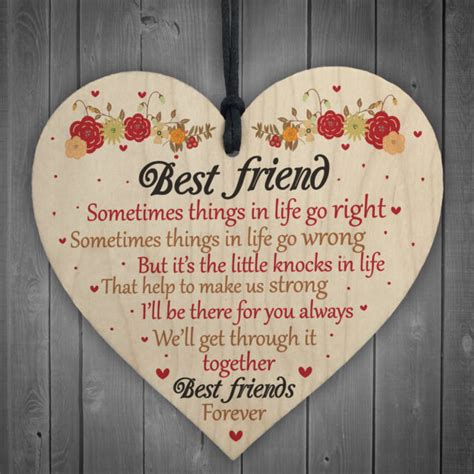 Best Friends Forever Friendship Hanging Heart Special Love Gift BFF Sign Present for sale online ...