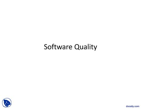 Software Quality-Software Engineering-Lecture Slides - Docsity