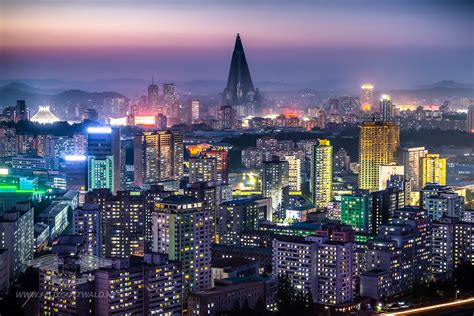 Pyongyang at night