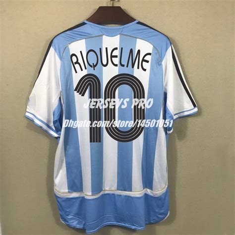 2019 Retro Soccer Jersey Roman Riquelme Argentina World Cup 2006 Home ...