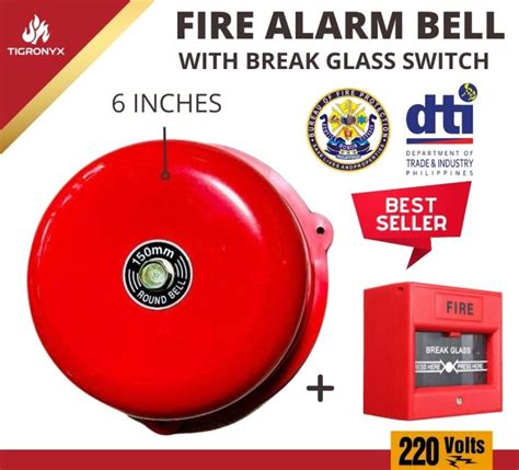 Fire Alarm Bell 6 inches 220V & Manual Push Button | Lazada PH