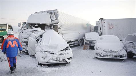 Japan: One dead as snowstorm causes 130-car pile-up – JAI