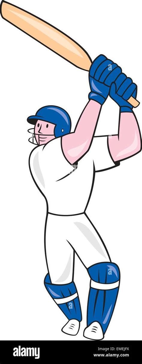 Cricket Player Batsman Batting Cartoon Stock Vector Image & Art - Alamy