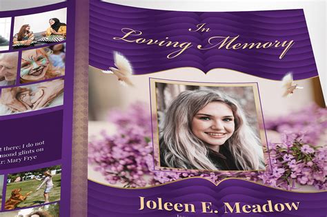 Loving Funeral Program Canva Template V1 - Purple on Behance