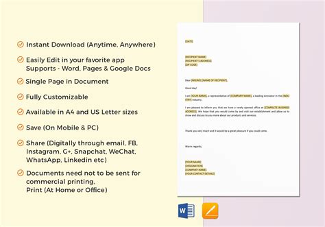 Business Introduction Letter Template in Word, Google Docs, Apple Pages