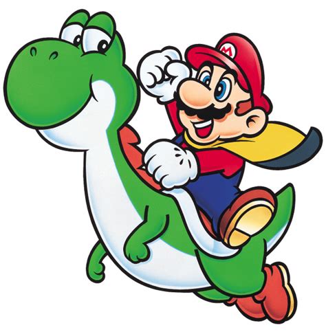 Super Mario World (SNES) Official Artwork of Mario and Yoshi