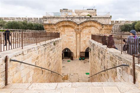 Closed Golden Gate - Gate of Mercy on the Temple Mount in the Old Town ...