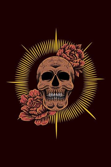 Premium Vector | Skull with flowers vector illustration